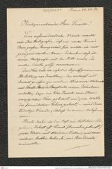 Nachlass Franz Steindachner, Brief von Franz Liechtenstern an Franz Steindachner (23.12.1883), Inv.Nr. 303.10, Seite 1